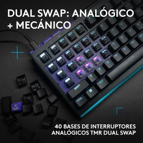 Teclado Logitech G512 X 98 magnético compacto con switches dual swap y RGB LIGHTSYNC