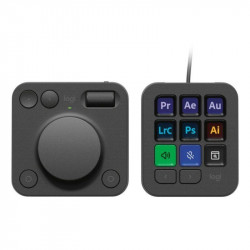 Teclado Logitech MX Creative Console 9 teclas LCD personalizables Dial Bluetooth USB Grafito