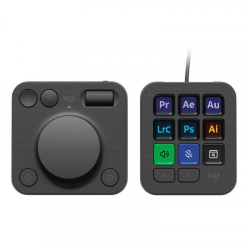 Teclado Logitech MX Creative Console 9 teclas LCD personalizables Dial Bluetooth USB Grafito