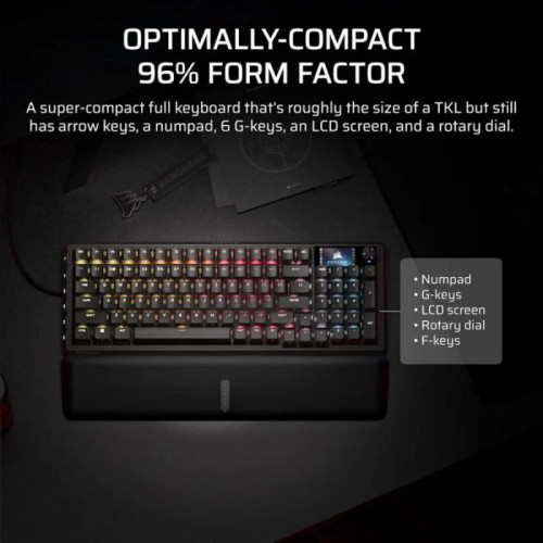 Teclado mecánico Corsair Vanguard Pro 96 Layout ES con pantalla LCD y teclas macro