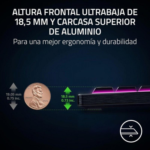 Teclado mecánico Razer BlackWidow V4 Low Profile Tenkeyless Layout ES inalámbrico