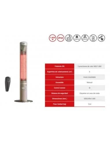 TECNA Calentador eléctrico exterior de acero inoxidable Módena 1800w