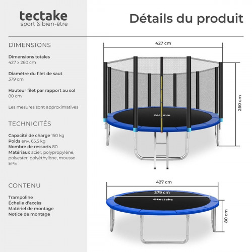 TECTAKE cama elástica Ø 427 cm