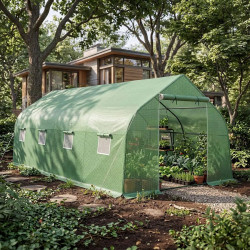 Tectake Invernadero de Plástico con 8 ventanas 600x300x205cm
