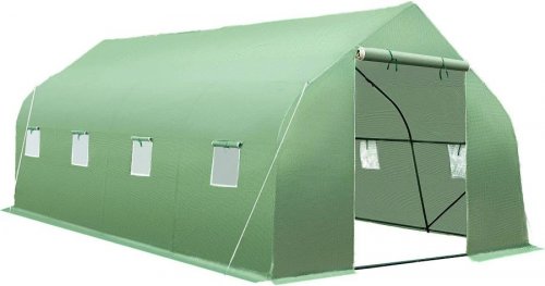 Tectake Invernadero de Plástico con 8 ventanas 600x300x205cm