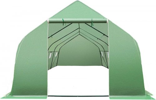 Tectake Invernadero de Plástico con 8 ventanas 600x300x205cm