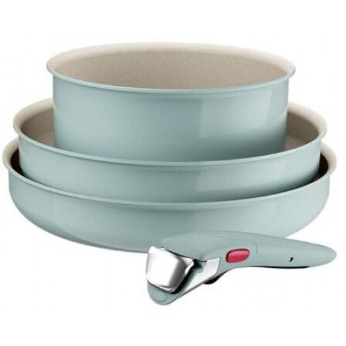 Tefal Ingenio Serenity 11-piece cookware set, blue salt