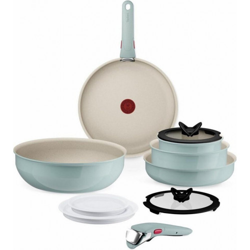 Tefal Ingenio Serenity 11-piece cookware set, Mineralia non-stick, stackable, suitable for all hob types, dishwasher safe
