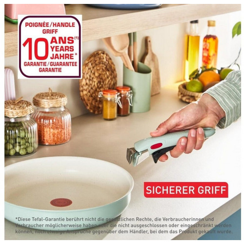 Tefal Ingenio Serenity 11-piece cookware set, Mineralia non-stick, stackable, suitable for all hob types, dishwasher safe
