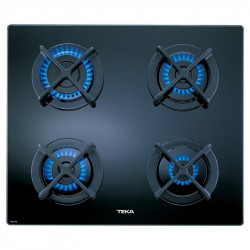Teka CGC 4G AI AL Placa de Gas Natural 4 Zonas Cristal Negro