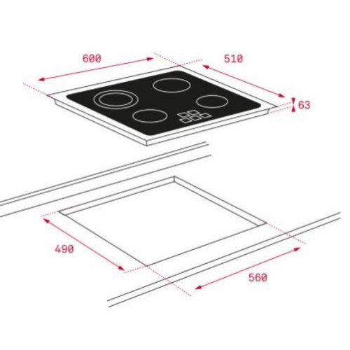 TEKA TB-6310 CRISTAL NEGRO  - Vitrocerámica Eléctrica 60CM