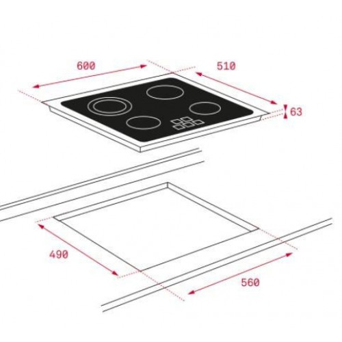 TEKA TB-6315 Cristal Negro  - Vitrocerámica Eléctrica 60cm
