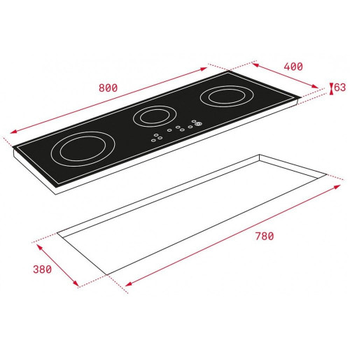 TEKA TRC 83631 CRISTAL NEGRO  - Vitrocerámica Eléctrica 80CM