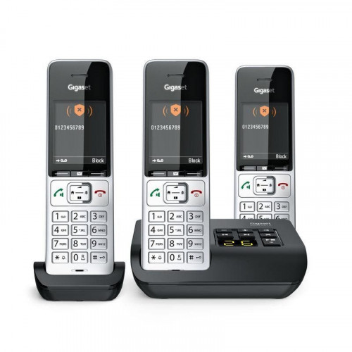Teléfono Gigaset COMFORT 500A Trio DECT/Analógico con Altavoz y 3 Auriculares