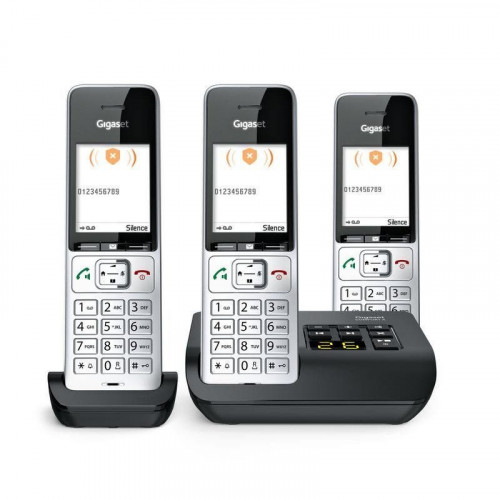 Teléfono Gigaset COMFORT 500A Trio DECT/Analógico con Altavoz y 3 Auriculares
