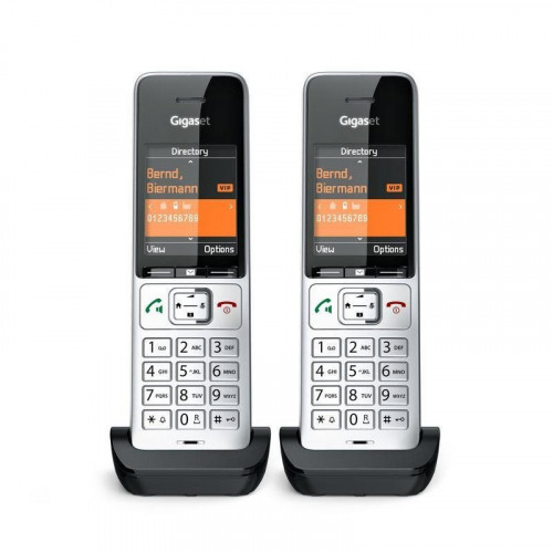 Teléfono Gigaset COMFORT 500HX duo DECT/analógico con altavoz y 200 entradas