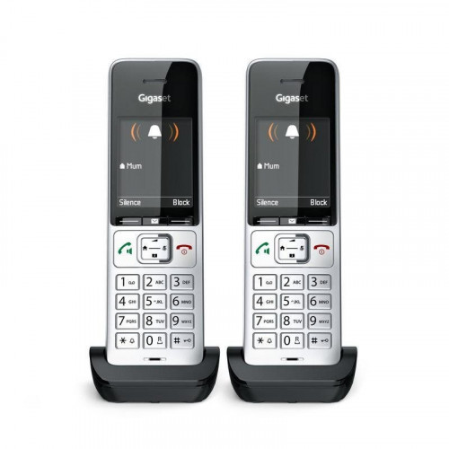 Teléfono Gigaset COMFORT 500HX duo DECT/analógico con altavoz y 200 entradas