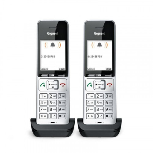 Teléfono Gigaset COMFORT 500HX duo DECT/analógico con altavoz y 200 entradas