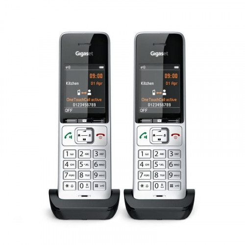 Teléfono Gigaset COMFORT 500HX duo DECT/analógico con altavoz y 200 entradas