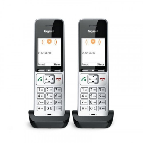 Teléfono Gigaset COMFORT 500HX duo DECT/analógico con altavoz y 200 entradas