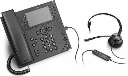 Teléfono IP HP Poly VVX 450 de 12 líneas y Poe
