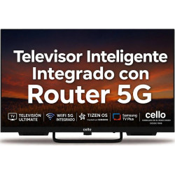 Televisor de camping inteligente cello voyager con sistema operativo tizen y router 5g integrado