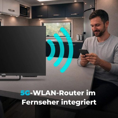 Televisor de camping inteligente cello voyager con sistema operativo tizen y router 5g integrado