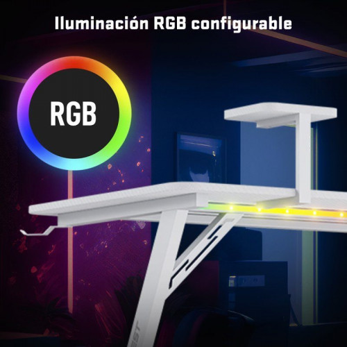 Tempest Sanctuary White Mesa Gaming 160x75cm RGB Blanca
