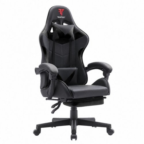 Tempest Shake Silla Gaming con Reposapiés y Masaje Negra