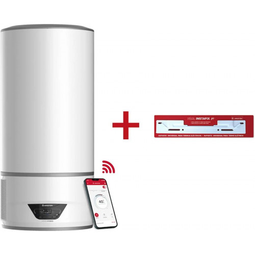 Termo Eléctrico Con Aerotermia Ariston Lydos Hybrid Wifi 100l + Soporte de Pared Instafix
