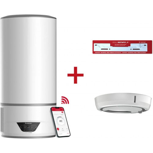 Termo eléctrico Con Aerotermia Ariston Lydos Hybrid Wifi + Depósito de Condensados + Soporte de Pared Instafix