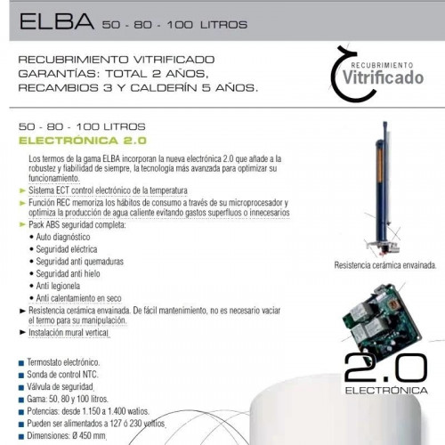 Termo eléctrico Fleck ELBA 100 L