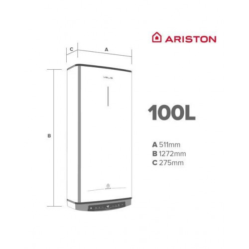 Termo eléctrico vertical/ horizontal Ariston 100 litros - VELIS DRY WIFI 100 Gris