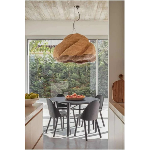TEULAT Mesa redonda para cocina o comedor modelo junco acabado