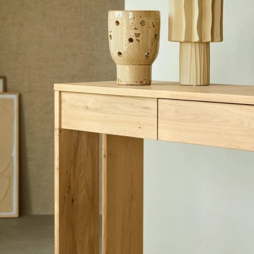 Tikamoon consola de roble 120 cm
