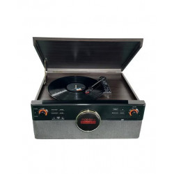 Tocadiscos Inves XR-179D-99 con cd, cassette, radio, USB, Bluetooth Negro