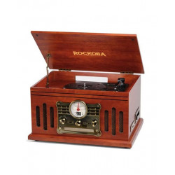 Tocadiscos Rockolla Monarch con Bluetooth, CD, Radio, USB Marrón