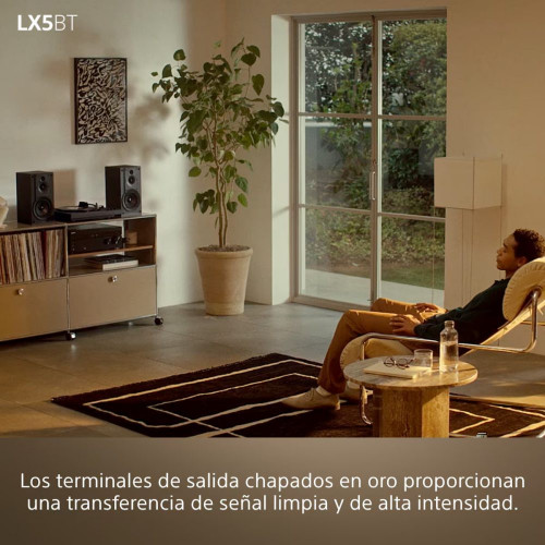 Tocadiscos Sony PS-LX5BT, Bluetooth con compatibilidad Qualcomm aptX, automático, calidad sonido premium (cartucho MM y presión aguja de 2,0±0,5 g) Negro