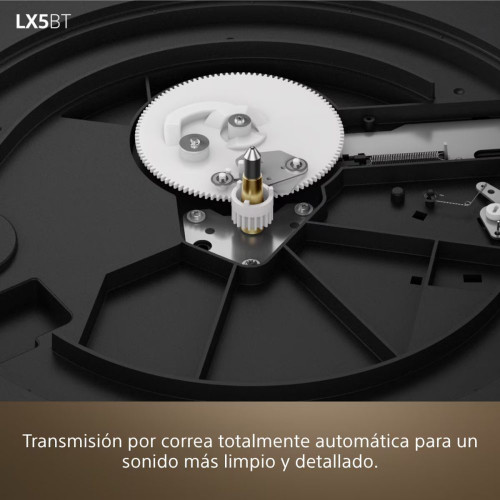 Tocadiscos Sony PS-LX5BT, Bluetooth con compatibilidad Qualcomm aptX, automático, calidad sonido premium (cartucho MM y presión aguja de 2,0±0,5 g) Negro