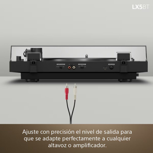 Tocadiscos Sony PS-LX5BT, Bluetooth con compatibilidad Qualcomm aptX, automático, calidad sonido premium (cartucho MM y presión aguja de 2,0±0,5 g) Negro