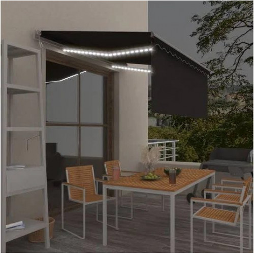 Toldo automático LED sensor de viento Vidaxl