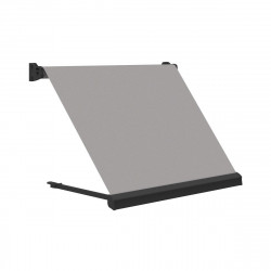 Toldo brazo estor 2.5x2m para balcón Malibú estructura gris motorizado con mando tela acrílica gris