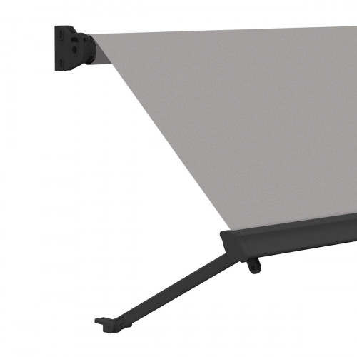 Toldo brazo estor 2.5x2m para balcón Malibú estructura gris motorizado con mando tela acrílica gris