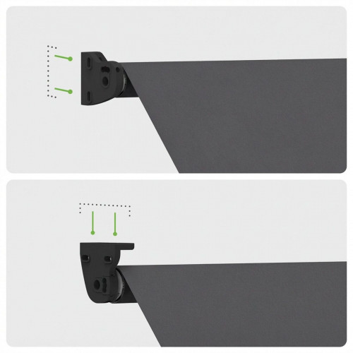 Toldo brazo estor 5x2m para balcón Malibú estructura gris manual con manivela tela acrílica gris oscuro