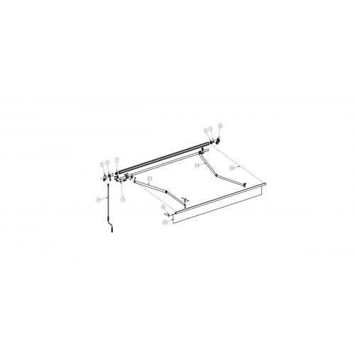Toldo brazo extensible 2.5x2m para terraza Calima estructura blanca manual con manivela tela poliéster beige Naterial