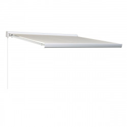 Toldo brazo extensible 2.95x2.5m para terraza Zefir II cofre blanco motorizado con mando tela poliester beige Naterial