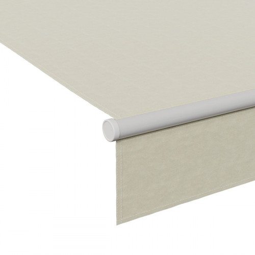 Toldo brazo extensible 3.95x3m para terraza Calima estructura blanca manual con manivela tela poliéster beige Naterial