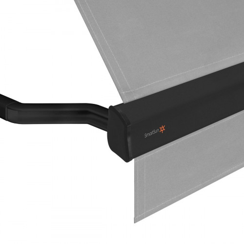 Toldo brazo punto recto 2.5x2.4m para ventana kenia estructura gris motorizado con mando tela acrílica gris