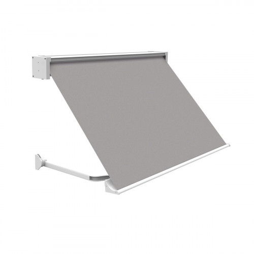 Toldo brazo punto recto 2x2m para ventana Sabana cofre blanco motorizado con mando tela acrílica gris