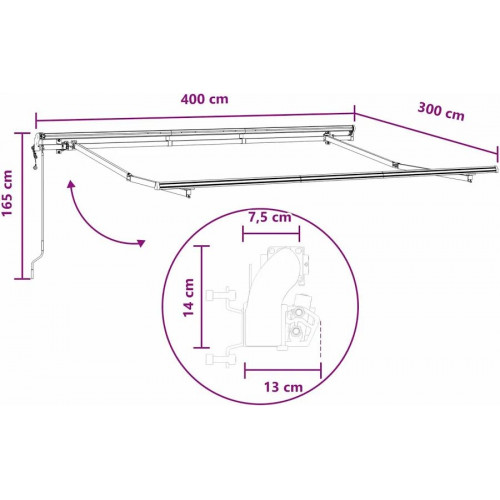 Toldo manual retráctil con Postes Vidaxl